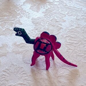 Handmade Mexican Wooden Pink Dinosaur